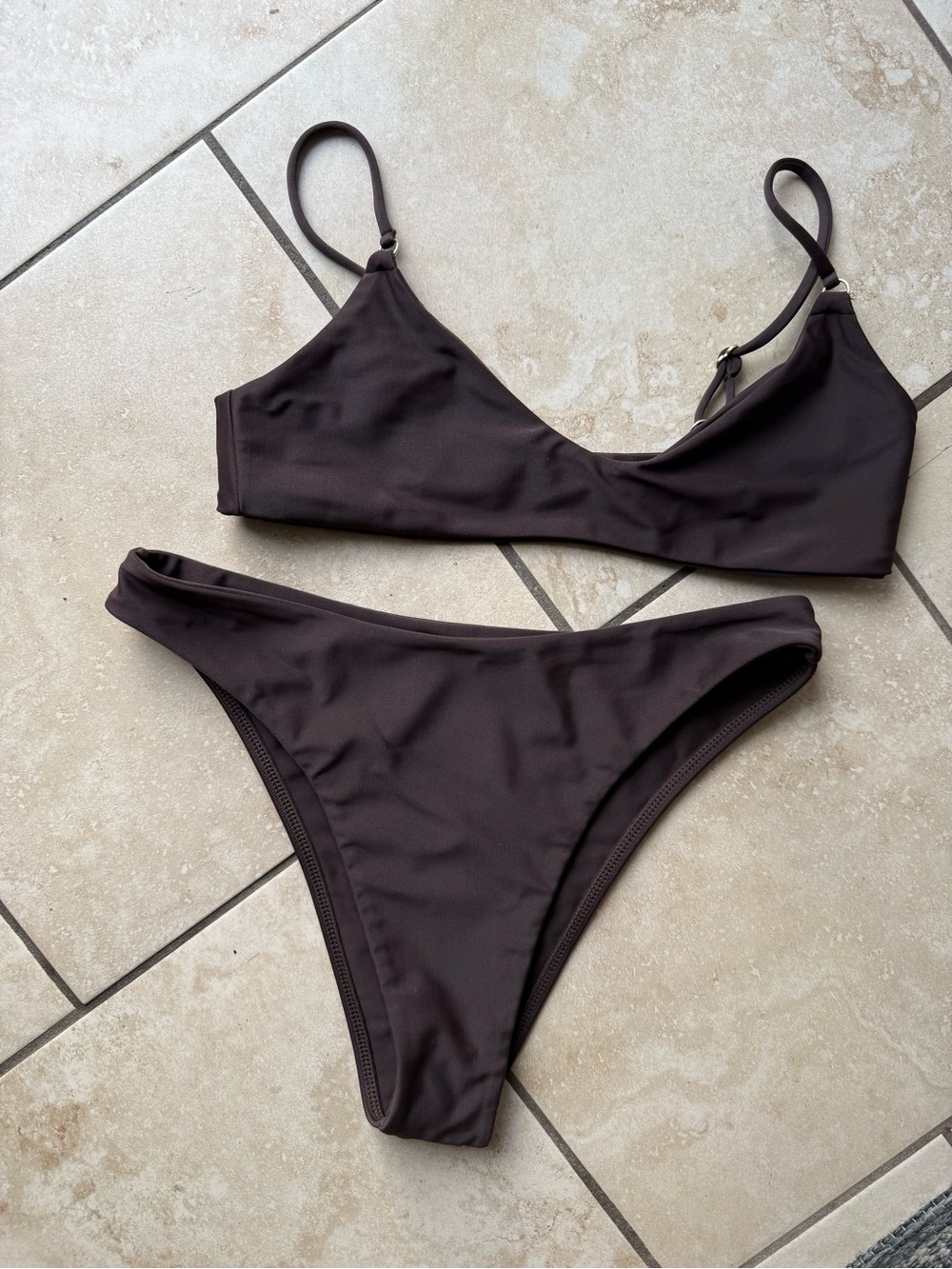 Nyud Swimwear - Brown Scoop Bikini Set